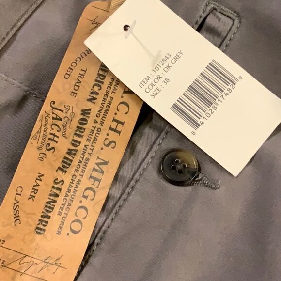NWT Jachs Men's Flat Front Shorts Grey Sz 38 - Picture 12 of 13